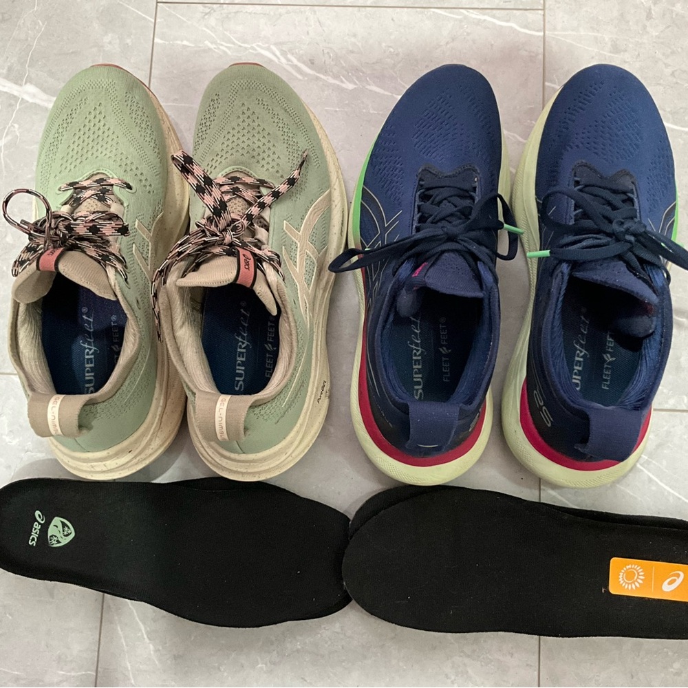 Asics Running Shoes - Green and Blue